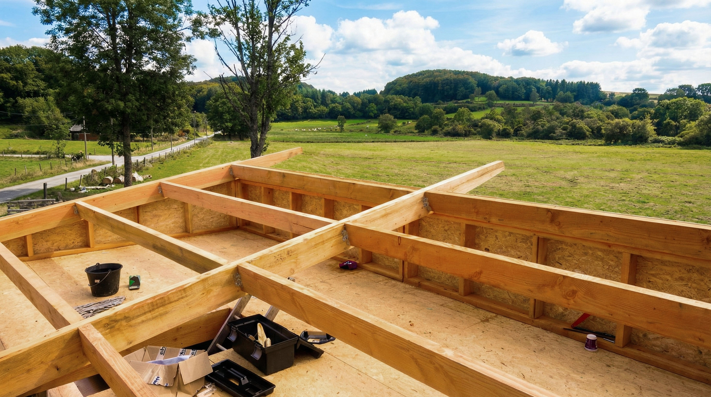 Isolation des murs en cours