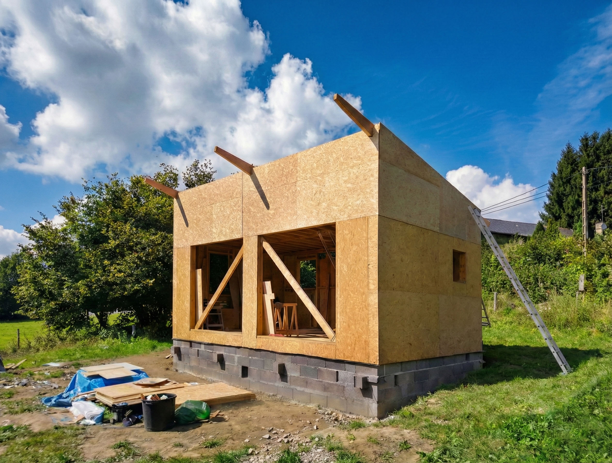 Pose du bardage extérieur